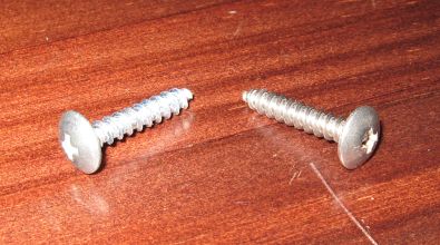 2x4basics picnic table screws -
          plated on L, SS on R