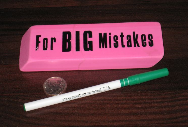 Big Mistakes Eraser -- Pink Pearl Type