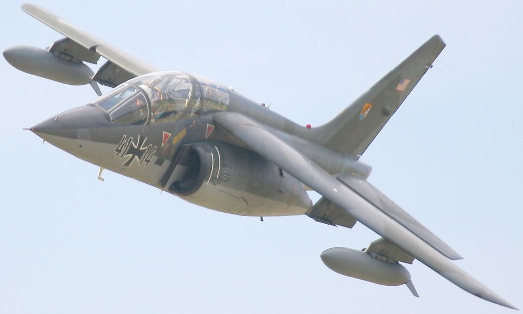 Alpha Jet photo, cropped and
            lightened